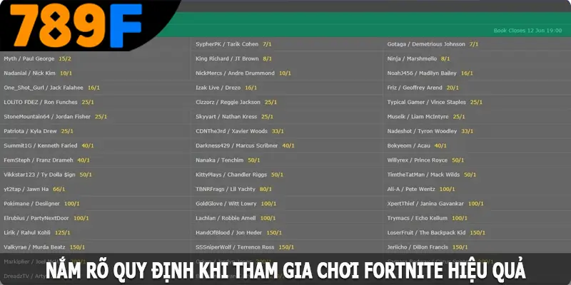 Nắm rõ quy định khi tham gia chơi Fortnite hiệu quả
