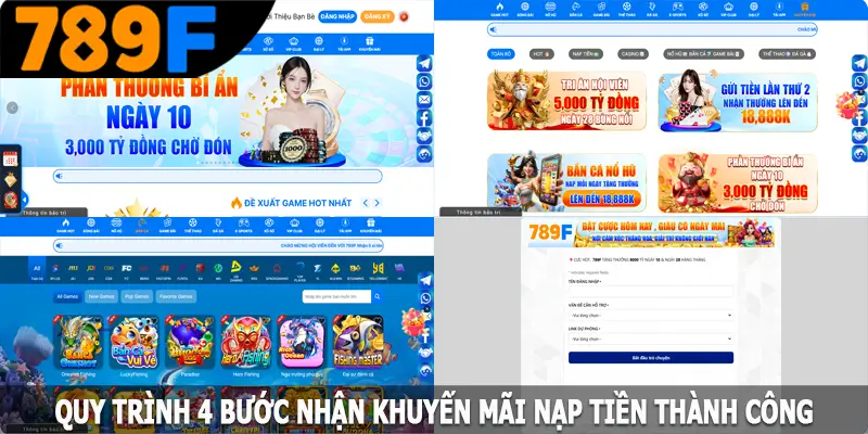 Quy trình 4 bước nhận khuyến mãi nạp tiền thành công Quy trình 4 bước nhận khuyến mãi nạp tiền thành công